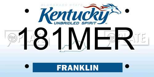 181MER Kentucky License Plate