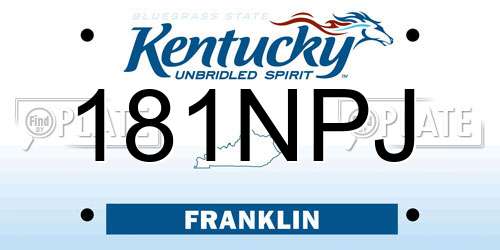 181NPJ Kentucky License Plate