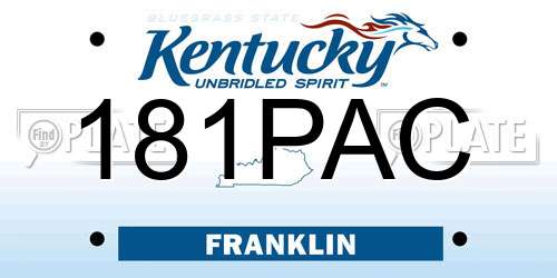 181PAC Kentucky License Plate