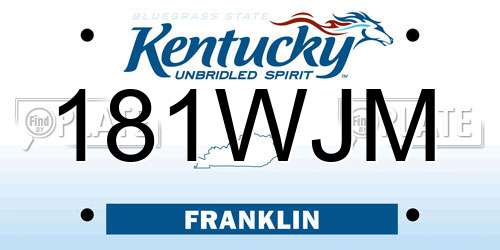 181WJM Kentucky License Plate