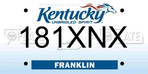 181XNX Kentucky License Plate