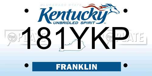 181YKP Kentucky License Plate