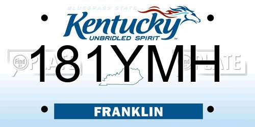 181YMH Kentucky License Plate