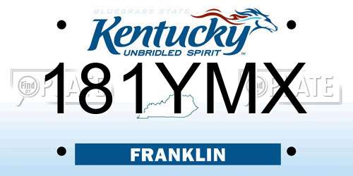 181YMX Kentucky License Plate