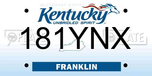 181YNX Kentucky License Plate