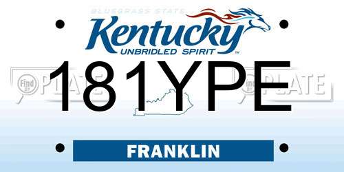 181YPE Kentucky License Plate