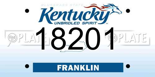 18201 Kentucky License Plate