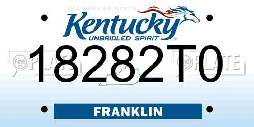 18282T0 Kentucky License Plate