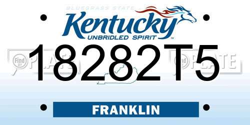 18282T5 Kentucky License Plate