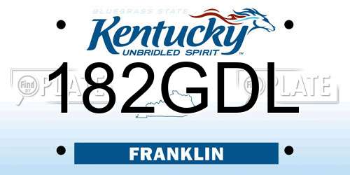 182GDL Kentucky License Plate