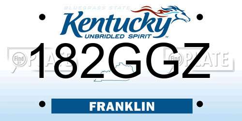 182GGZ Kentucky License Plate
