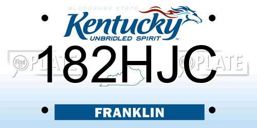 182HJC Kentucky License Plate