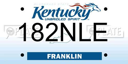 182NLE Kentucky License Plate