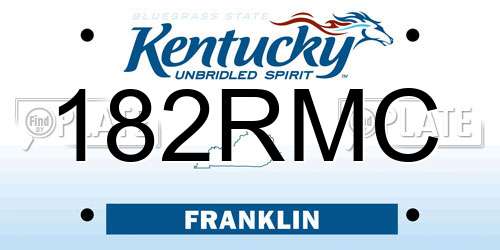182RMC Kentucky License Plate