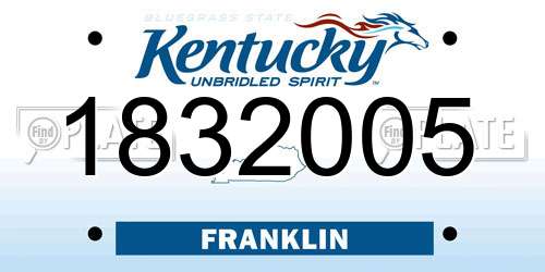1832005 Kentucky License Plate