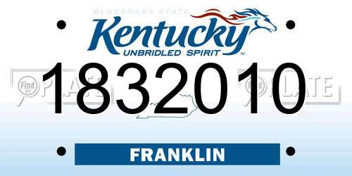 1832010 Kentucky License Plate