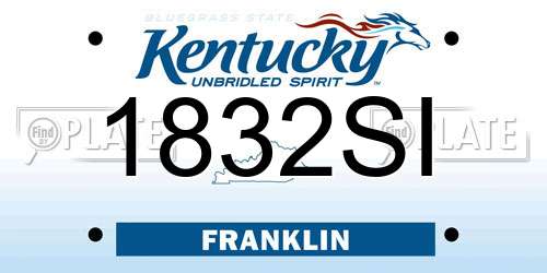 1832SI Kentucky License Plate
