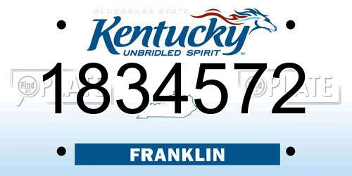 1834572 Kentucky License Plate