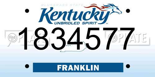 1834577 Kentucky License Plate