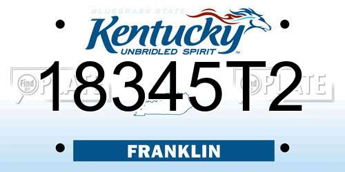 18345T2 Kentucky License Plate