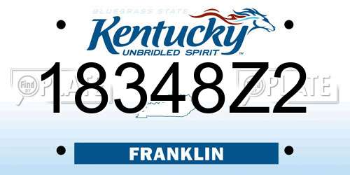 18348Z2 Kentucky License Plate