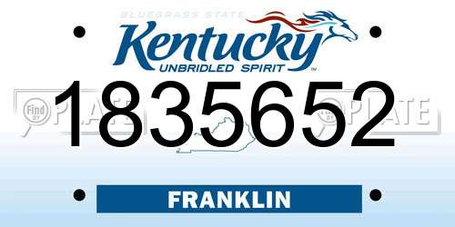 1835652 Kentucky License Plate