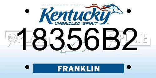 18356B2 Kentucky License Plate