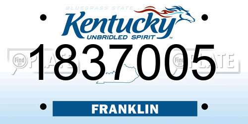 1837005 Kentucky License Plate