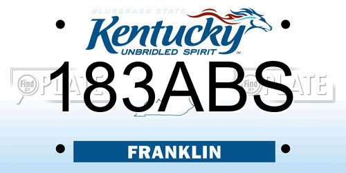 183ABS Kentucky License Plate
