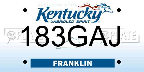 183GAJ Kentucky License Plate