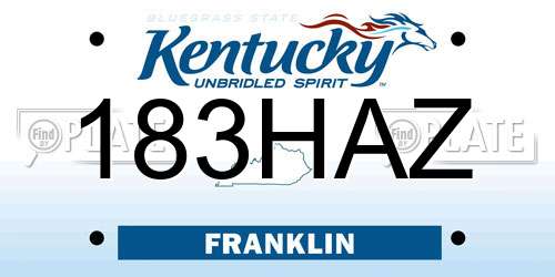 183HAZ Kentucky License Plate