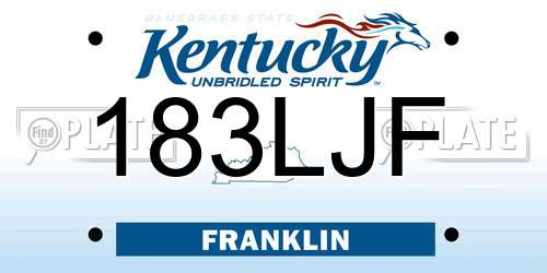 183LJF Kentucky License Plate