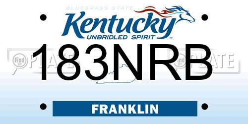 183NRB Kentucky License Plate