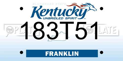 183T51 Kentucky License Plate