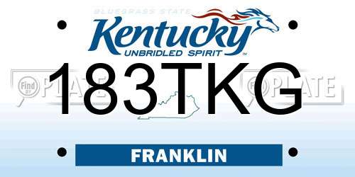183TKG Kentucky License Plate