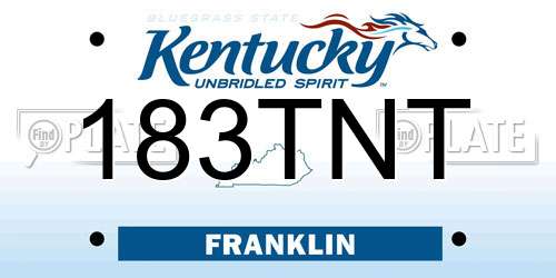 183TNT Kentucky License Plate