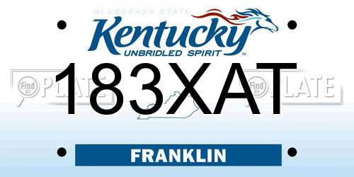 183XAT Kentucky License Plate
