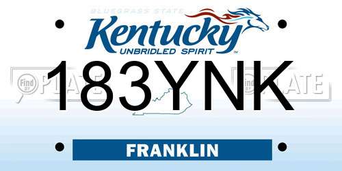 183YNK Kentucky License Plate