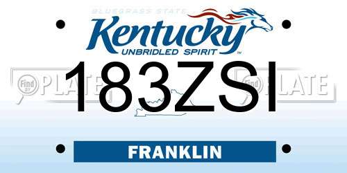 183ZSI Kentucky License Plate