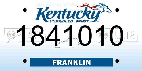 1841010 Kentucky License Plate