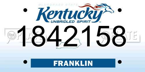 1842158 Kentucky License Plate
