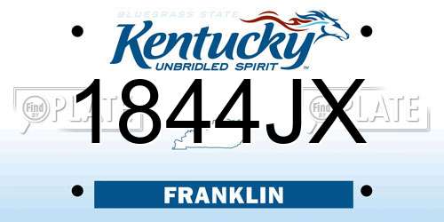 1844JX Kentucky License Plate