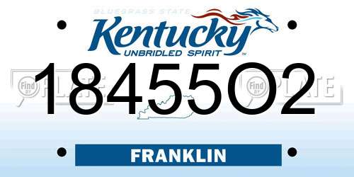 18455O2 Kentucky License Plate