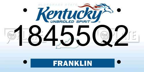 18455Q2 Kentucky License Plate