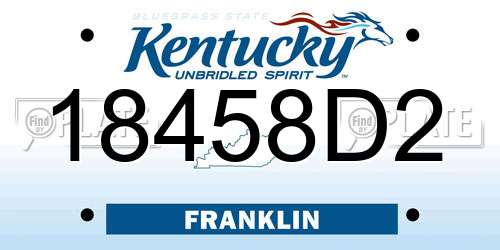 18458D2 Kentucky License Plate