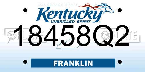 18458Q2 Kentucky License Plate