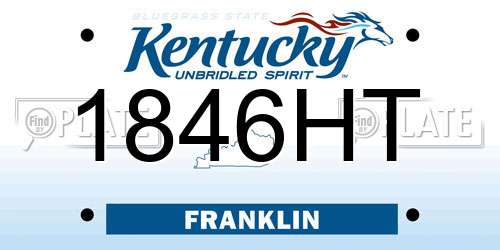 1846HT Kentucky License Plate