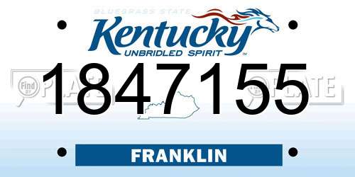 1847155 Kentucky License Plate