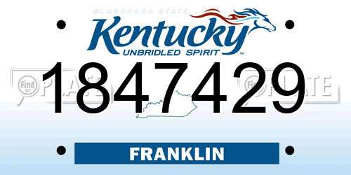 1847429 Kentucky License Plate