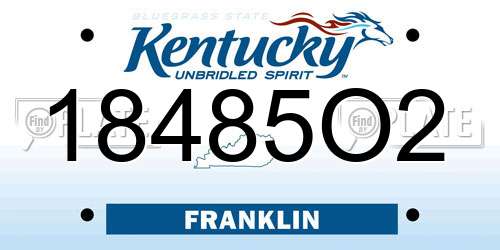 18485O2 Kentucky License Plate